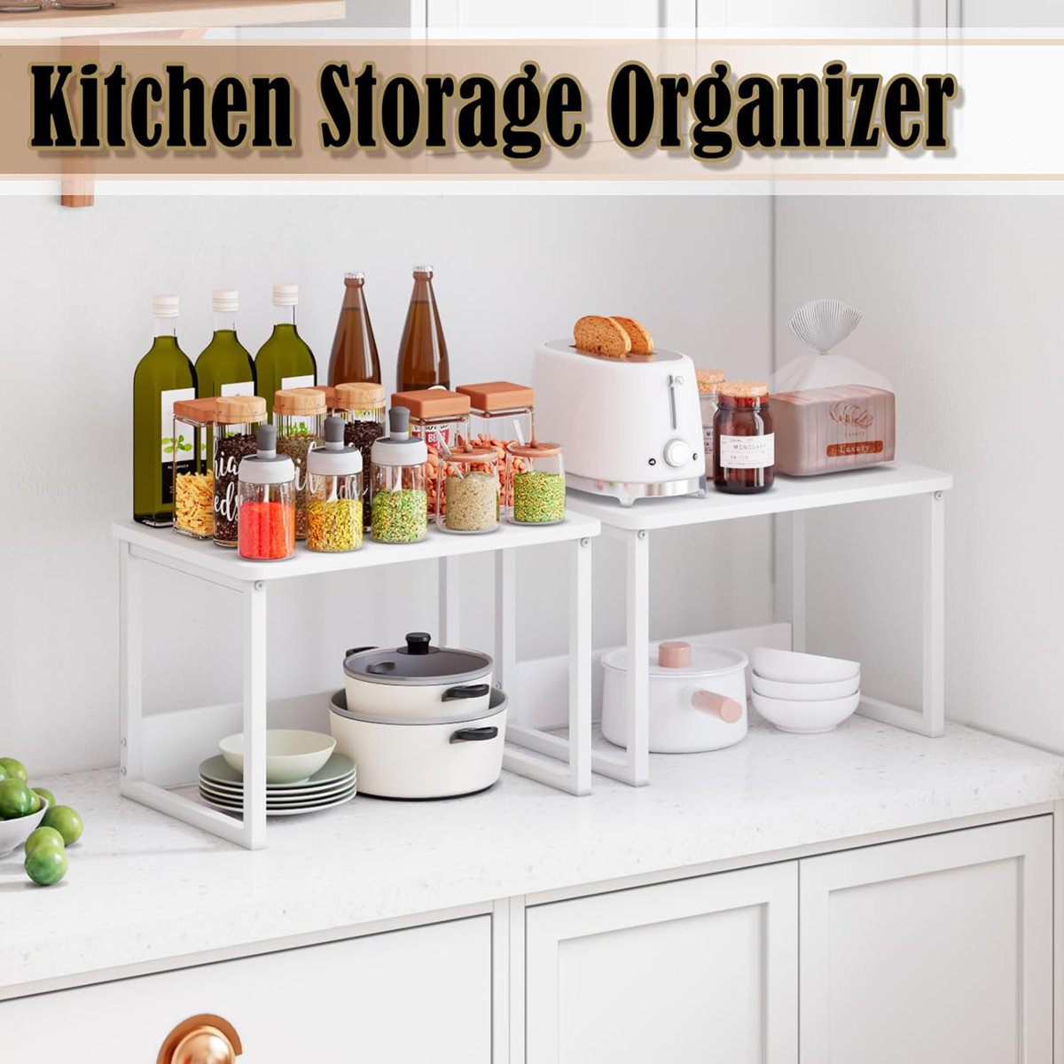 Kitchen Countertop Organizer Cabinet Shelf